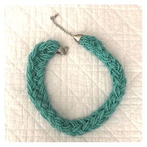Teal beaded necklace